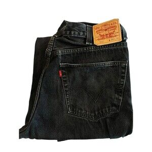 Levi 550 Jeans Men’s Sz Tag 38x30 Relaxed Fit Tapered Black